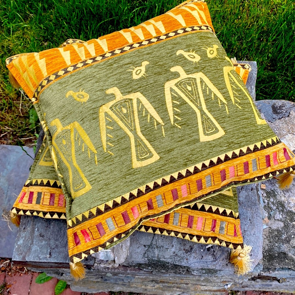 “The Loom” from Alaska Aztec print pillows